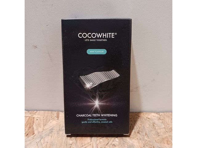 Partij charcoal teeth whitening strips, cocowhite, mint flavour - afbeelding 1 van  7
