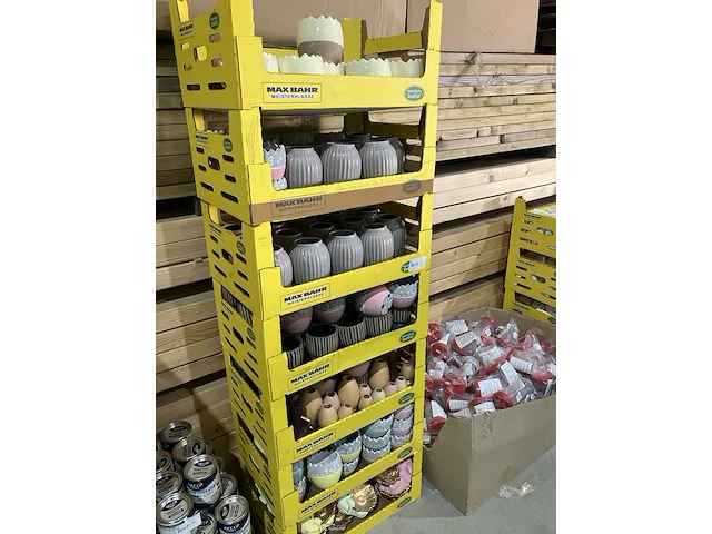 Partij decoratie potjes en schaaltjes, diverse kleuren - afbeelding 4 van  12