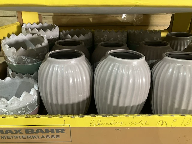 Partij decoratie potjes en schaaltjes, diverse kleuren - afbeelding 6 van  12