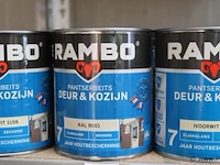 Partij diverse rambo beits, deur en kozijn en histor grondverf - 7 blikken á 750ml/2,5ltr - afbeelding 4 van  8
