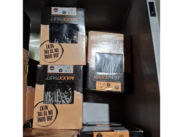 Partij diverse schroeven, bouten, moeren en ringen, o.a. maxxfast, fisher, fabory - afbeelding 16 van  33