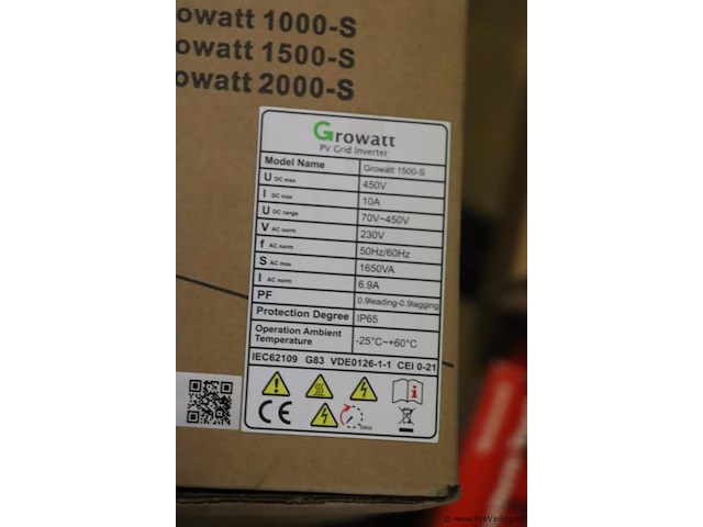 Partij diversen bestaande uit o.a. growatt pv-inverter; model 1000-s; solar-log type 200 & honeywell touch klokthermostaat - afbeelding 4 van  9