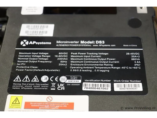 Partij diversen o.a. solaredge power optimizers & apsystems micro inverters model ds3 - afbeelding 11 van  15