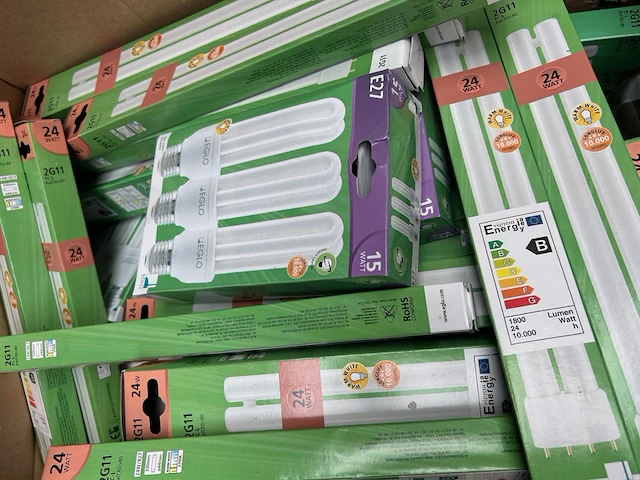 Partij diversen w.o. wandklokken, g23 lampen w.o. eglo - afbeelding 5 van  8