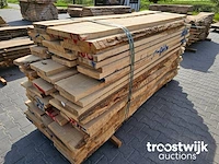 Partij duitse essenplanken +/- 75 stuks 230cm-260cm breedte 20-40cm dikte 4cm ovengedroogd - afbeelding 5 van  6