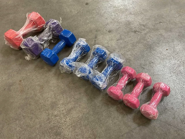 Partij dumbbells, 9 stuks - afbeelding 1 van  4