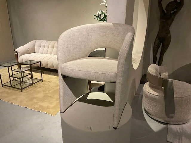 Partij eetkamerstoelen, fauteuils, poefs (13x) - afbeelding 38 van  38