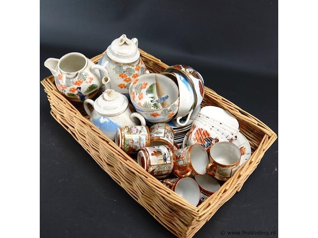 Partij (eier)schaal oosters theeserviesjes - afbeelding 2 van  5