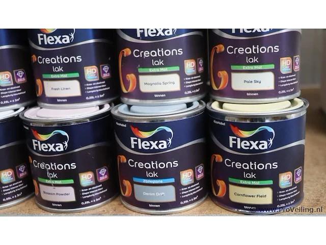 Partij flexa creations binnen lakverf - 30 blikken á 250ml - afbeelding 3 van  6