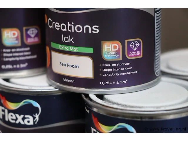 Partij flexa creations binnen lakverf - 30 blikken á 250ml - afbeelding 6 van  6