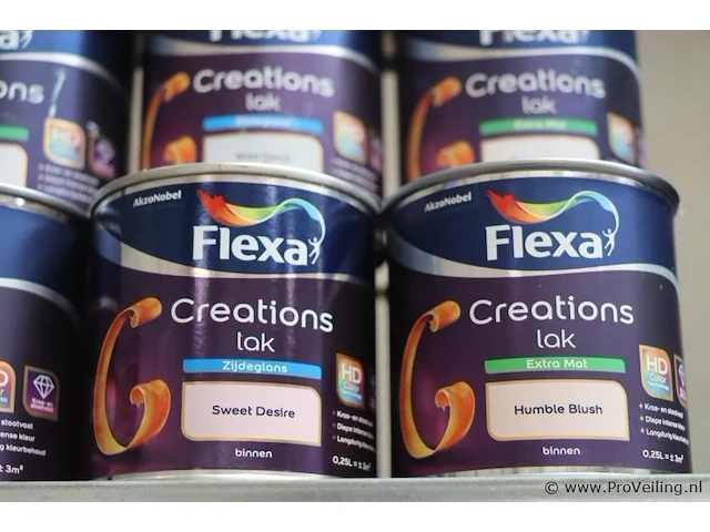 Partij flexa creations binnen lakverf - 42 blikken á 250ml - afbeelding 3 van  7
