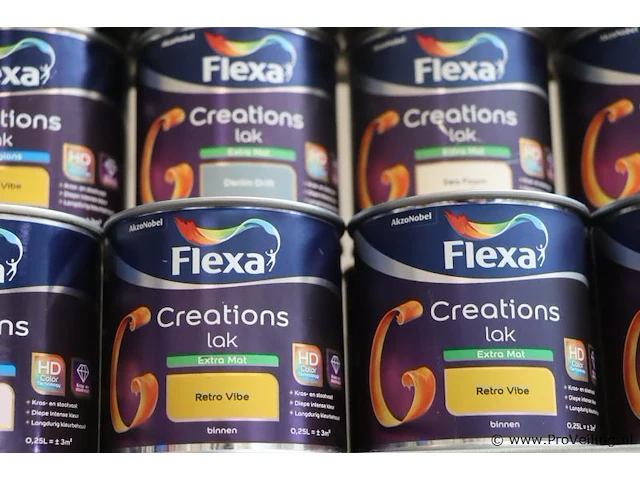 Partij flexa creations binnen lakverf - 42 blikken á 250ml - afbeelding 5 van  7