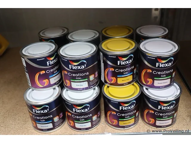Partij flexa creations binnenlak - 24 blikken á 250ml - afbeelding 1 van  4