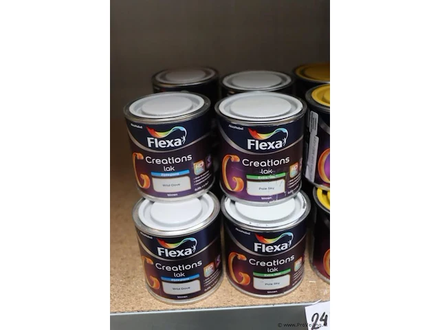 Partij flexa creations binnenlak - 24 blikken á 250ml - afbeelding 3 van  4