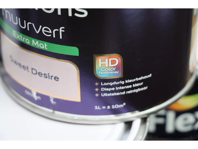 Partij flexa creations muurverf - diverse kleuren - 24 blikken á 1ltr - afbeelding 7 van  8
