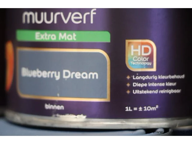 Partij flexa creations muurverf - extra mat - kleur blueberry dream - 10 blikken á 1ltr - afbeelding 3 van  3