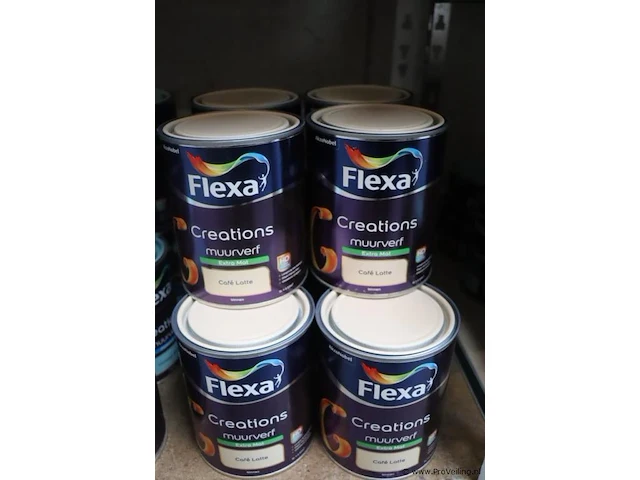 Partij flexa creations muurverf - extra mat - kleur café latte - 12 blikken á 1ltr - afbeelding 1 van  3