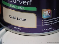 Partij flexa creations muurverf - extra mat - kleur café latte - 12 blikken á 1ltr - afbeelding 3 van  3