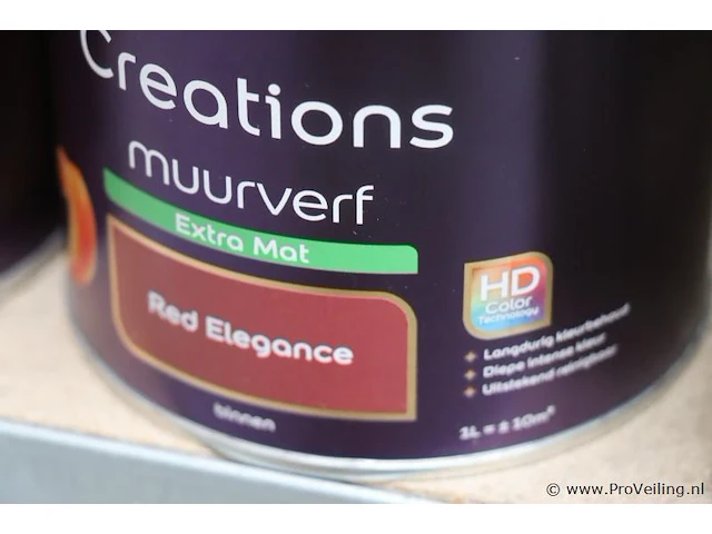 Partij flexa creations muurverf - extra mat - kleur red elegance - 10 blikken á 1ltr - afbeelding 3 van  3