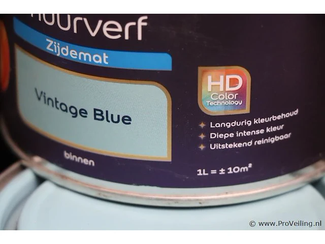 Partij flexa creations muurverf - extra mat - vintage blue - 12 blikken á 1ltr - afbeelding 3 van  3
