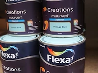 Partij flexa creations muurverf - extra mat - vintage blue -10 blikken á 1ltr - afbeelding 1 van  3