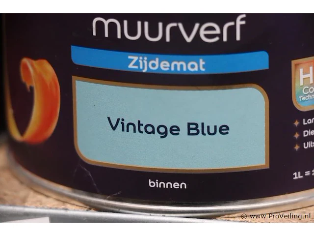 Partij flexa creations muurverf - extra mat - vintage blue -10 blikken á 1ltr - afbeelding 3 van  3