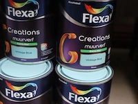 Partij flexa creations muurverf - extra mat - vintage blue -12 blikken á 1ltr - afbeelding 1 van  3