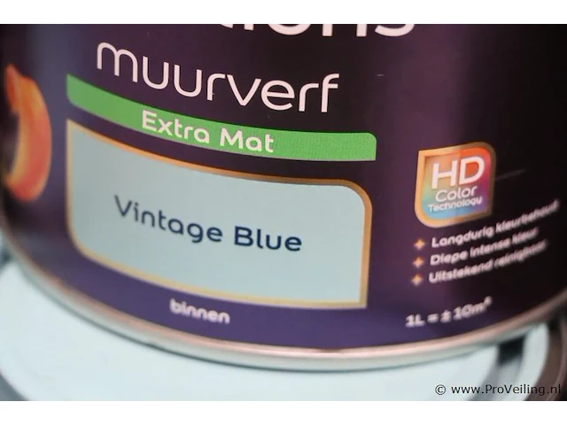 Partij flexa creations muurverf - extra mat - vintage blue -12 blikken á 1ltr - afbeelding 3 van  3