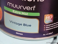 Partij flexa creations muurverf - extra mat - vintage blue -12 blikken á 1ltr - afbeelding 3 van  3