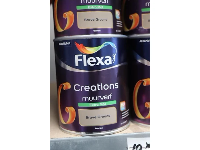 Partij flexa creations muurverf - kleur brave ground - 10 blikken á 1ltr - afbeelding 2 van  4