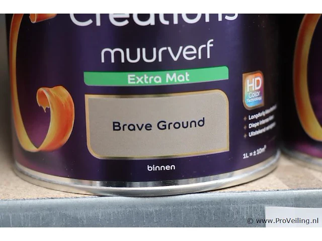 Partij flexa creations muurverf - kleur brave ground - 10 blikken á 1ltr - afbeelding 3 van  4