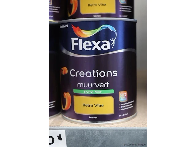 Partij flexa creations muurverf - kleur extra mat retro vibe - 10 blikken á 1ltr - afbeelding 2 van  4