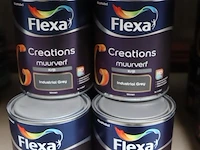 Partij flexa creations muurverf - krijt- kleur industrial grey - 12 blikken á 1ltr - afbeelding 1 van  3