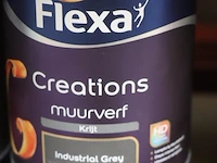 Partij flexa creations muurverf - krijt- kleur industrial grey - 12 blikken á 1ltr - afbeelding 2 van  3
