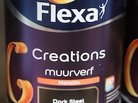 Partij flexa creations muurverf - metallic - dark steel - 8 blikken á 1ltr - afbeelding 2 van  3