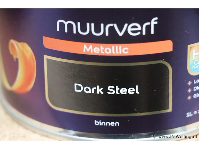 Partij flexa creations muurverf - metallic - dark steel - 8 blikken á 1ltr - afbeelding 3 van  3