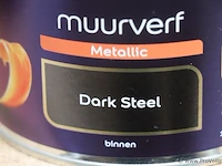Partij flexa creations muurverf - metallic - dark steel - 8 blikken á 1ltr - afbeelding 3 van  3