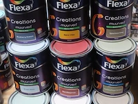 Partij flexa creations muurverf, diverse kleuren - 22 stuks á 1ltr - afbeelding 1 van  6