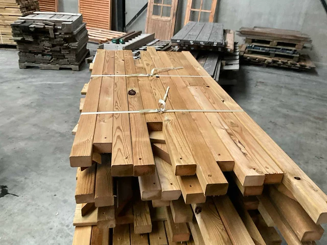 Partij grenen balken 80-180x8,5x4,5 cm - afbeelding 6 van  7