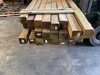 Partij grenen geïmpregneerde tuinpalen 8,8x8,8 cm - afbeelding 6 van  14