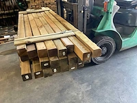 Partij grenen geïmpregneerde tuinpalen 8,8x8,8 cm - afbeelding 14 van  14