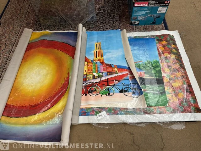 Partij handgeschilderde doeken - afbeelding 1 van  3