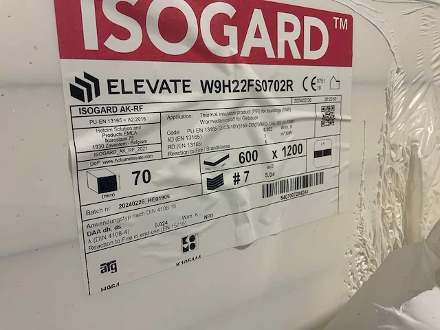 Partij isogard elevate pirplaat isolatie 600x1200cm 70mm - afbeelding 9 van  9
