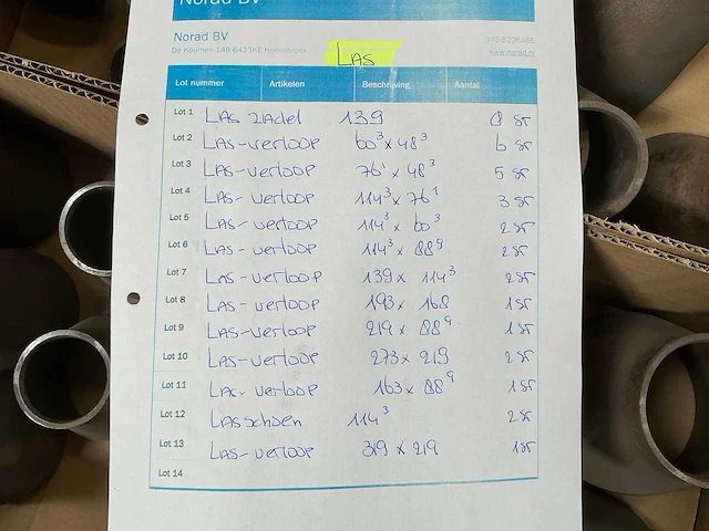 Partij lasverlopen voor cv en gas circa 35 stuks; diverse maten - afbeelding 7 van  15