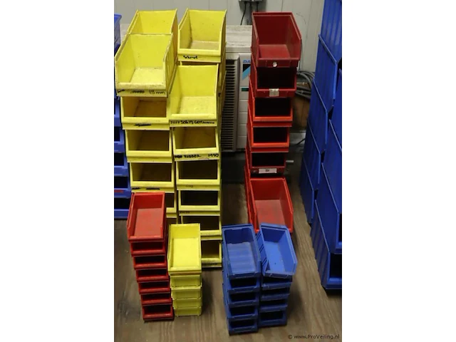 Partij (lege) magazijnbakken, diverse kleuren - afbeelding 4 van  5