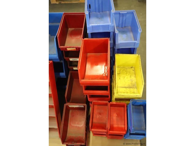 Partij (lege) magazijnbakken, diverse kleuren - afbeelding 4 van  6