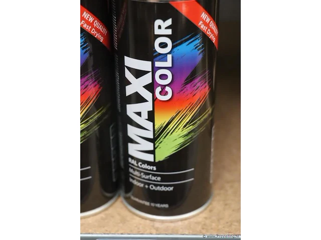 Partij maxicolor spuitbussen - ral 3000 vuurrood - 12 bussen á 400ml - afbeelding 2 van  4