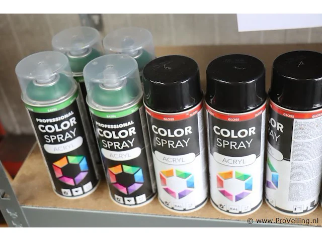 Partij motip/colorspray spuitbussen - 82 bussen á 400ml - afbeelding 5 van  9