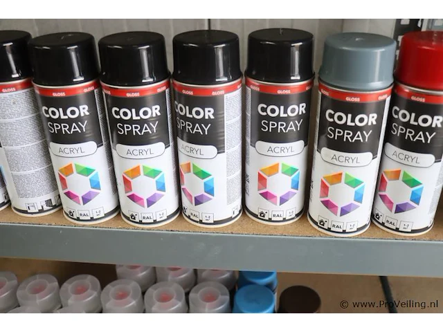 Partij motip/colorspray spuitbussen - 82 bussen á 400ml - afbeelding 6 van  9