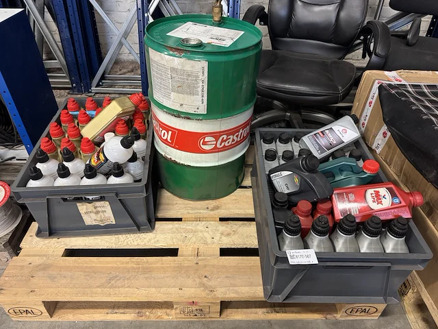 Partij motorolie en vloeistoffen ca. 55x inclusief kratten w.o. castrol, syntix, sunoco - afbeelding 1 van  12